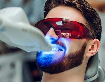 A man getting teeth whitening
