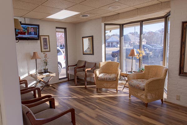 Comfortable seating in the Harper Dental lobby in Fort Smith, AR